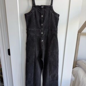 Abercrombie Kids Black Button-Up Jumpsuit